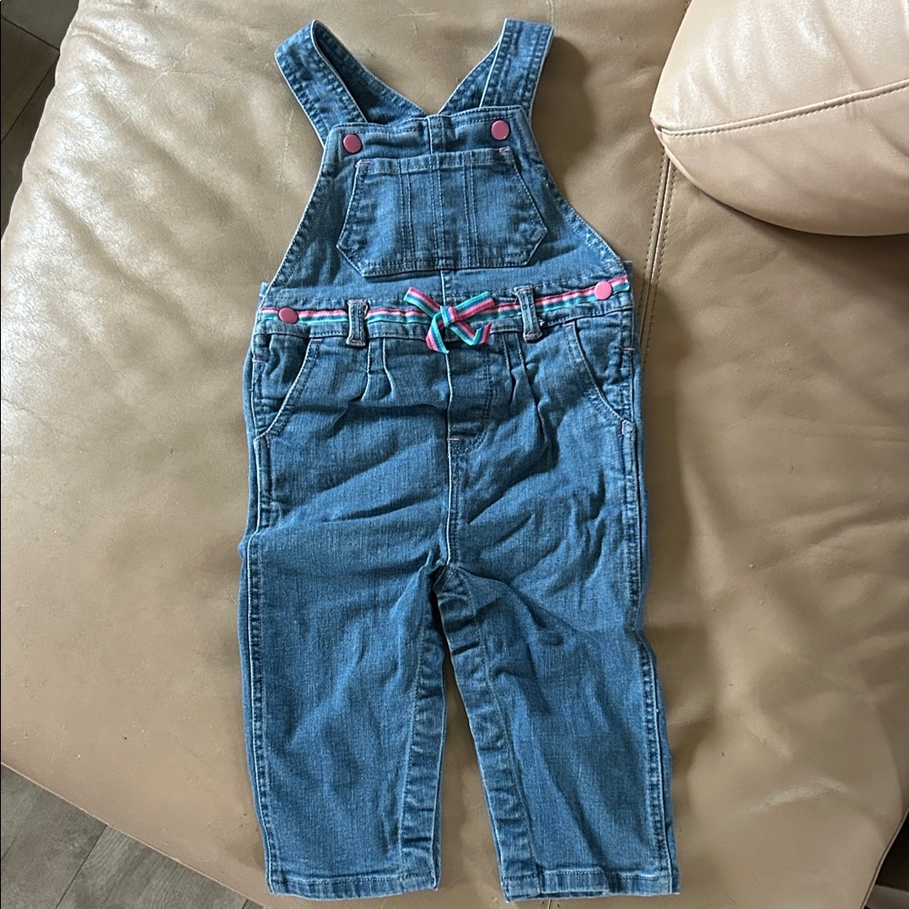 5/$20 Hatley Denim Overalls with Pink Accents